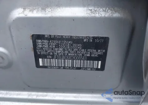 2012 Subaru Impreza 2.0I Premium from USA, damaged, VIN JF1GJAC6XCH006563